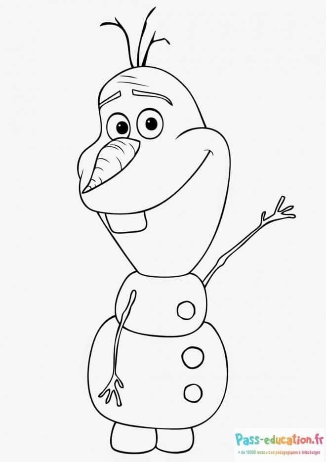 Coloriage Olaf joyeux à imprimer et colorier