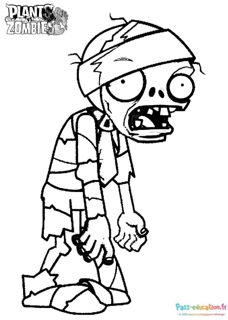 Coloriage Zombie décontracté à imprimer et colorier