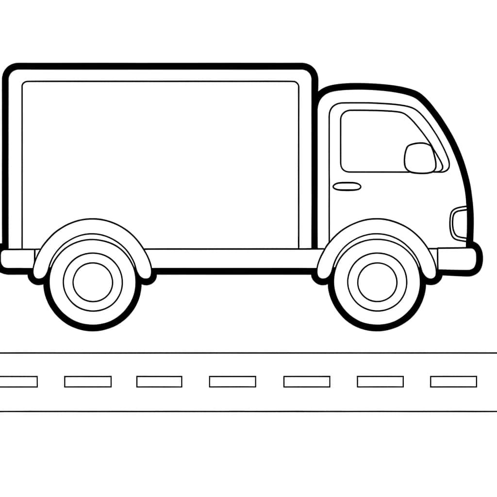 Coloriage Camionnette de livraison à imprimer et colorier