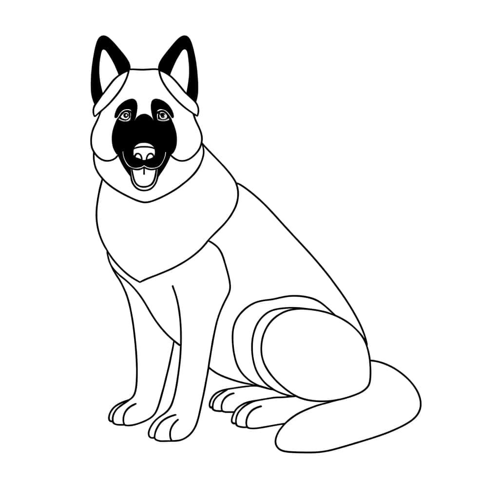 Coloriage Berger Allemand à imprimer et colorier
