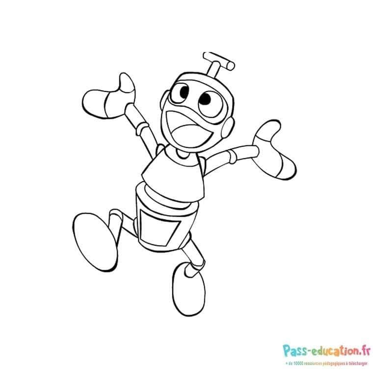 Coloriage Robot joyeux à imprimer et colorier