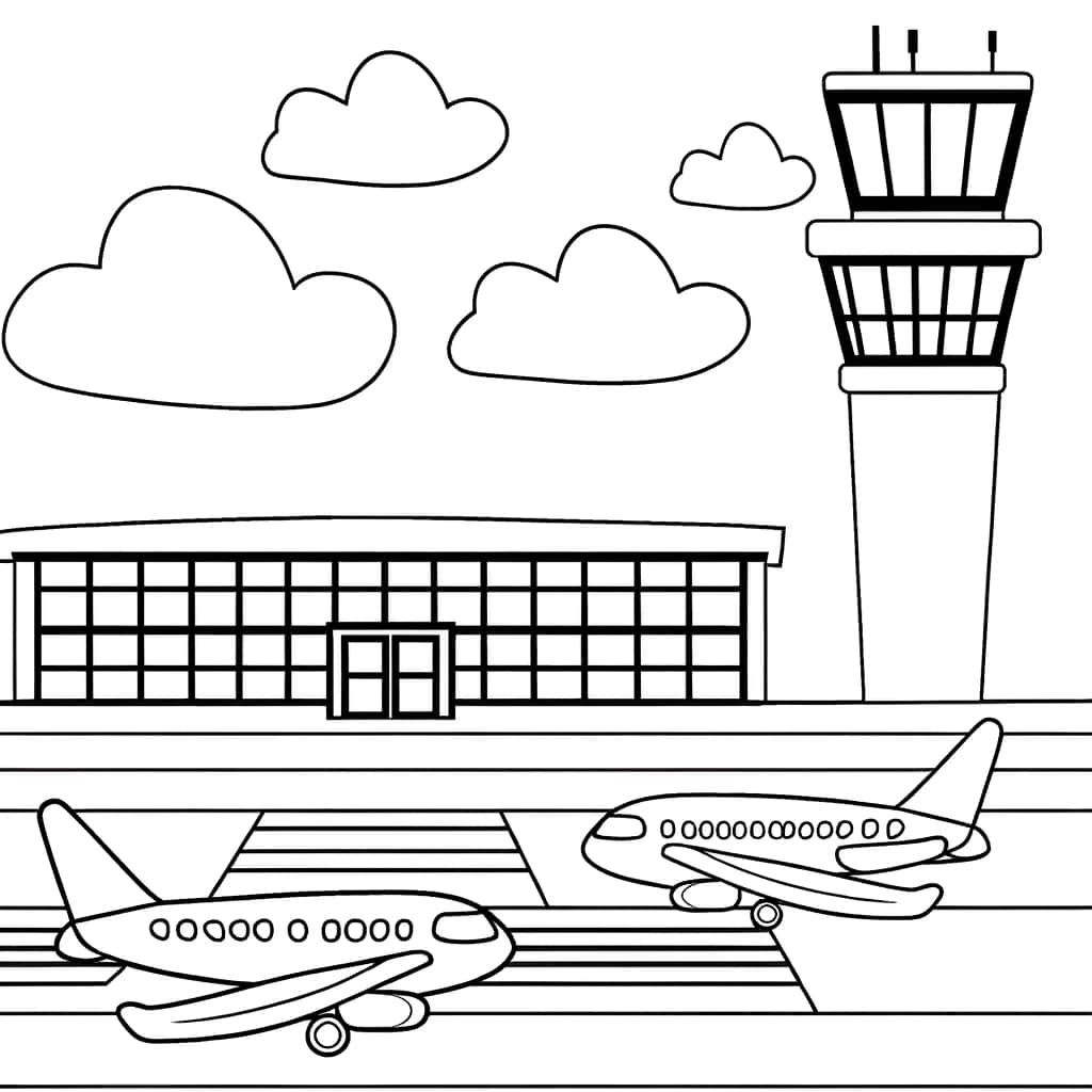 Coloriage Aéroport à imprimer et colorier