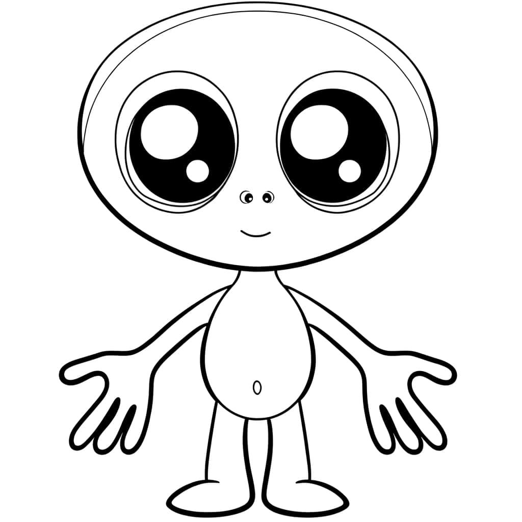 Coloriage Alien mignon à imprimer et colorier