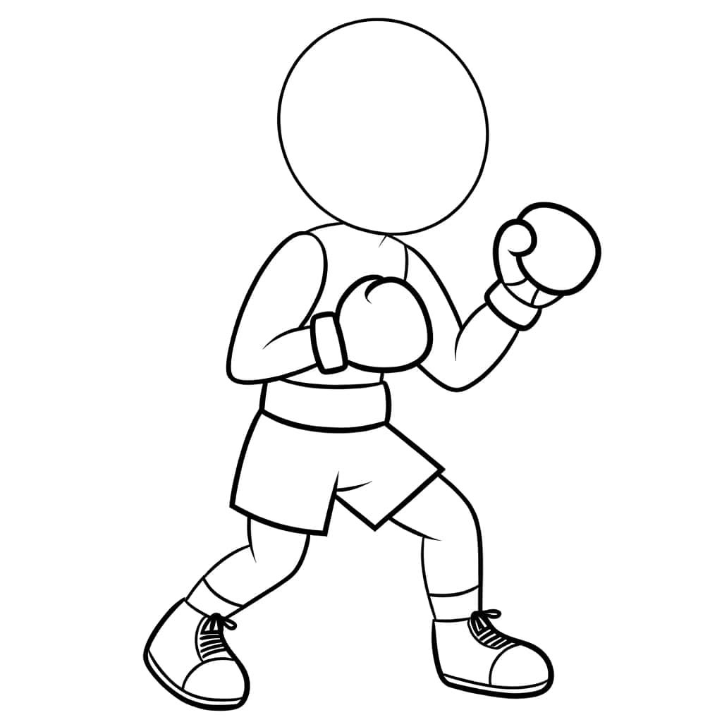 Coloriage Boxeur à imprimer et colorier