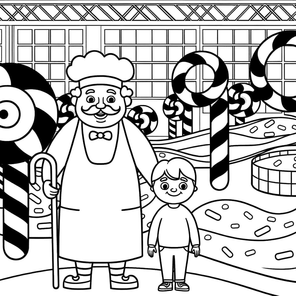 Coloriage Atelier de bonbons à imprimer et colorier