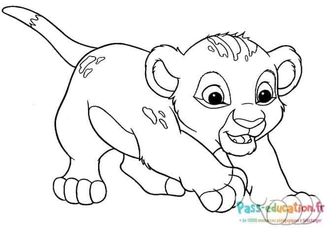 Coloriage Petit lion joueur à imprimer et colorier