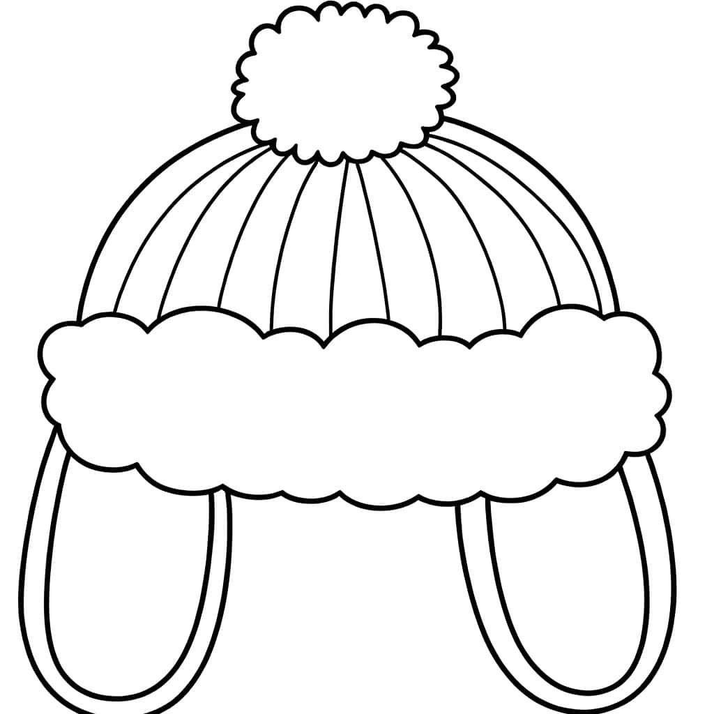 Coloriage Bonnet d'hiver à imprimer et colorier