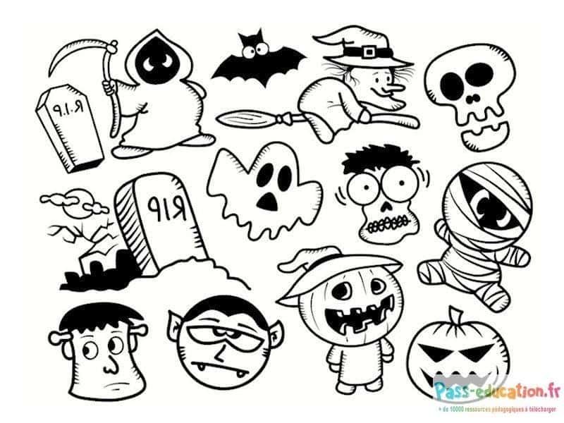 Coloriage Halloween terrifiant à imprimer et colorier