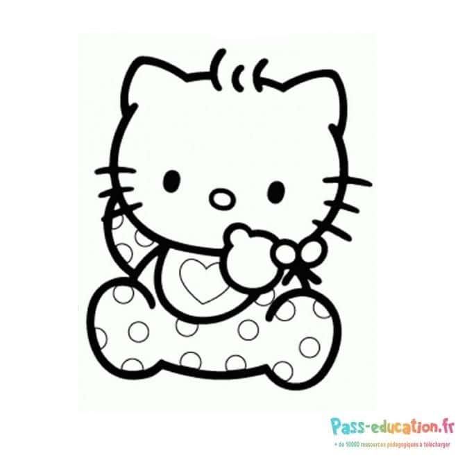 Coloriage Hello Kitty à imprimer et colorier
