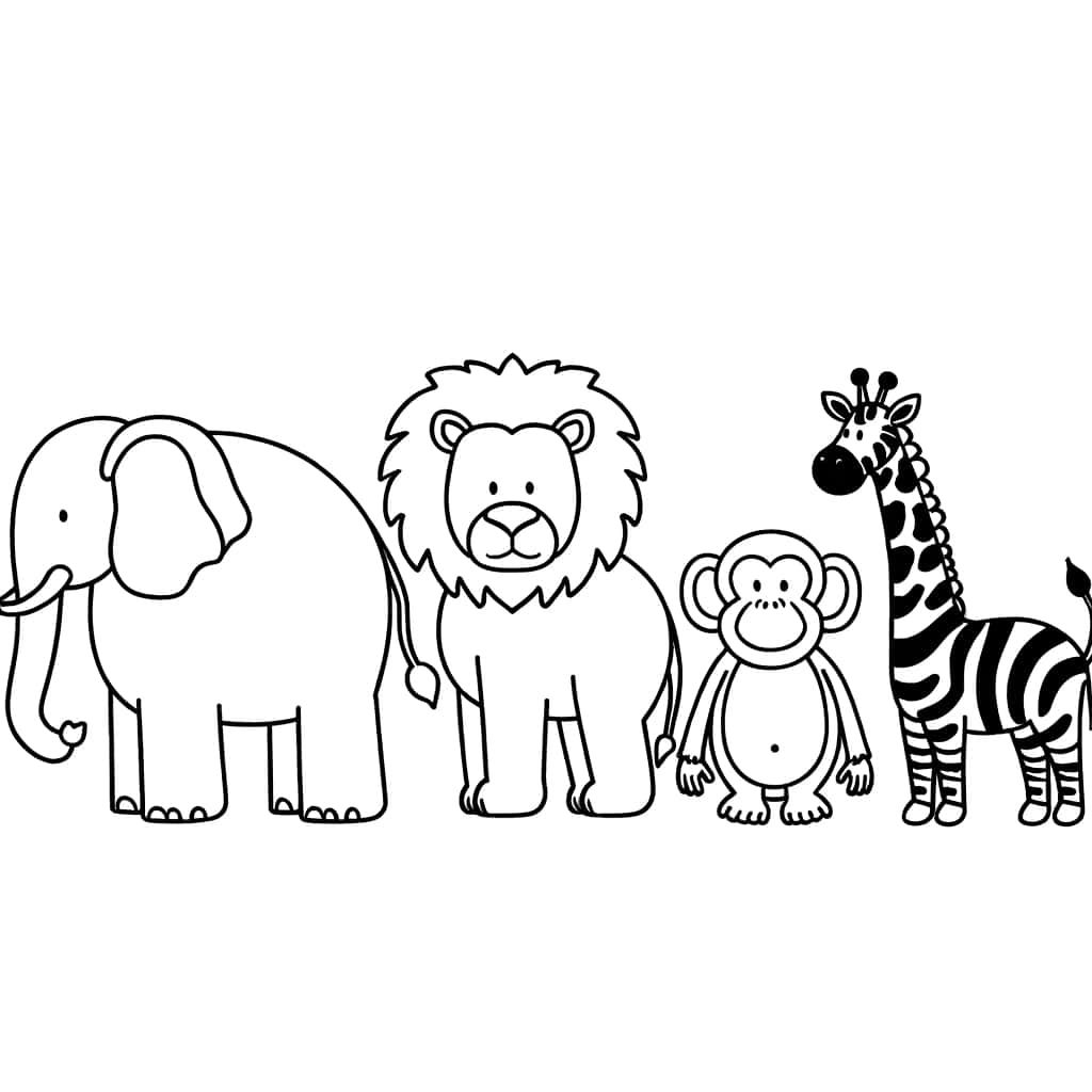 Coloriage Animaux du zoo à imprimer et colorier