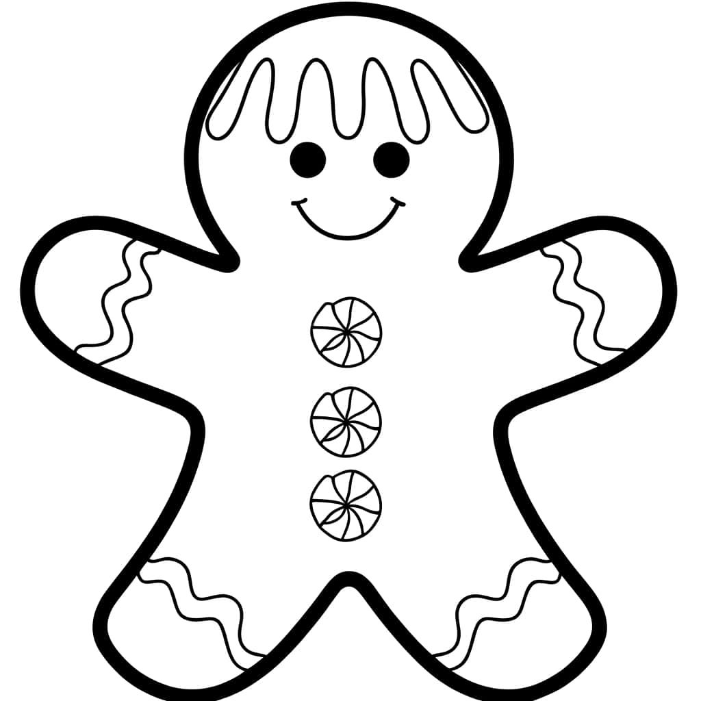 Coloriage Bonhomme Pain D'Épice à imprimer et colorier
