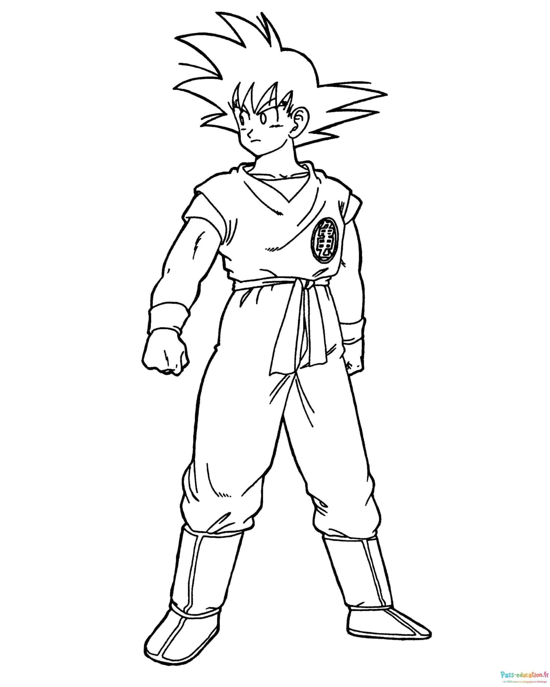 Coloriage Guerrier Saiyan à imprimer et colorier