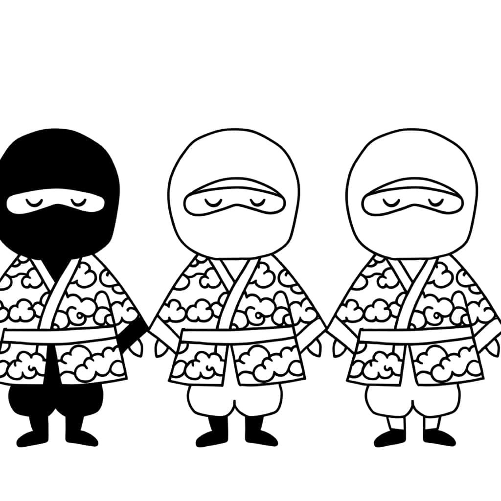 Coloriage Trois Ninjas à imprimer et colorier