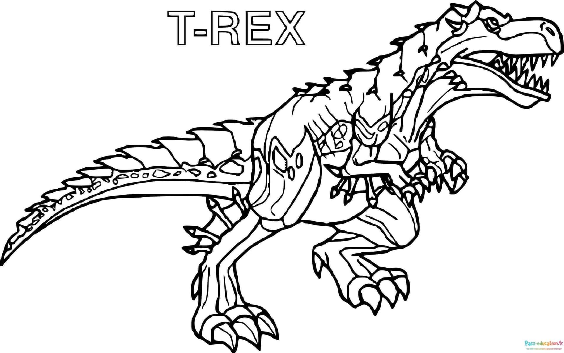 Coloriage T-Rex féroce à imprimer et colorier