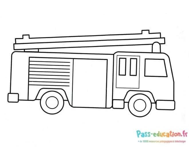 Coloriage Camion de pompiers à imprimer et colorier