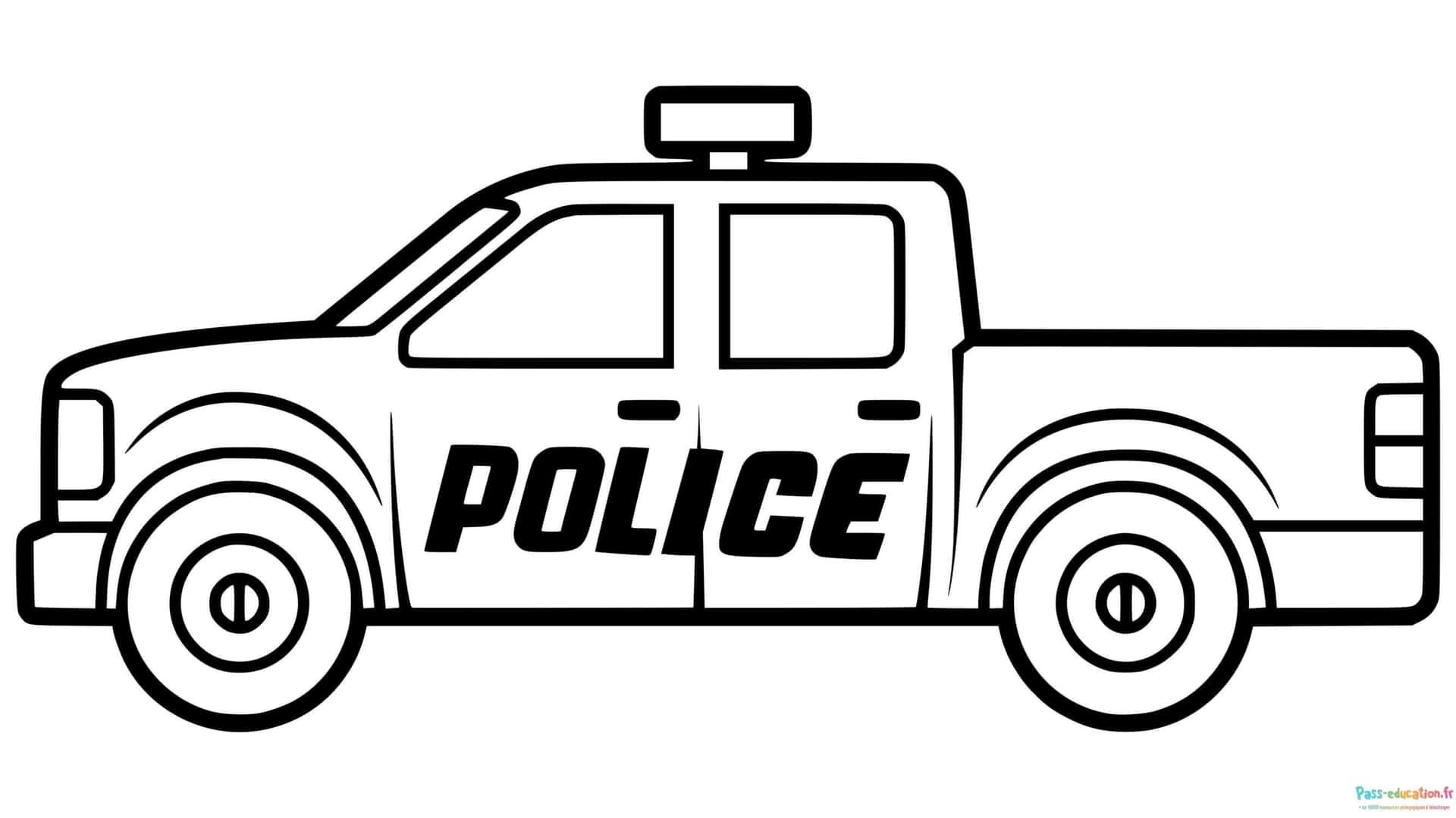 Coloriage Camion police à imprimer et colorier