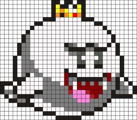 Coloriage Boo Roi Pixel à imprimer et colorier