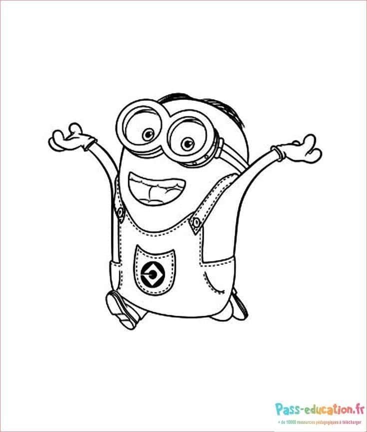Coloriage Minion joyeux à imprimer et colorier