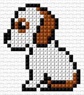 Coloriage Chien pixelisé à imprimer et colorier