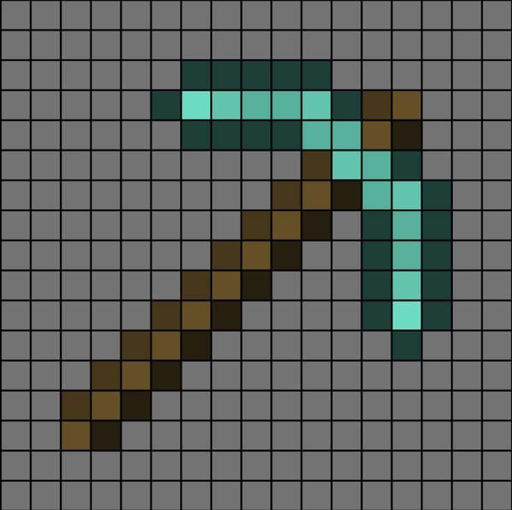Coloriage Pioche Minecraft à imprimer et colorier