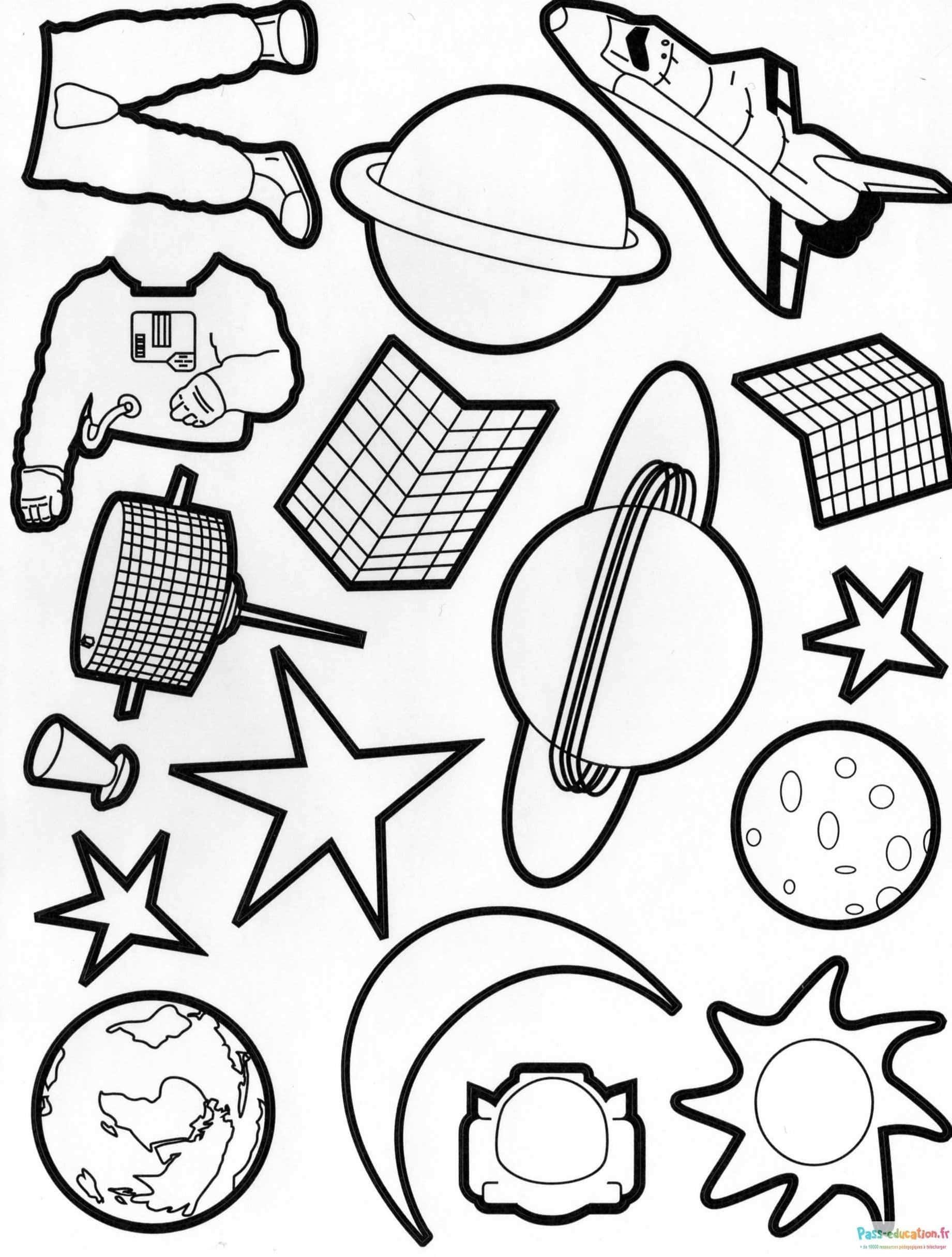 Coloriage Espace et Astronomie à imprimer et colorier