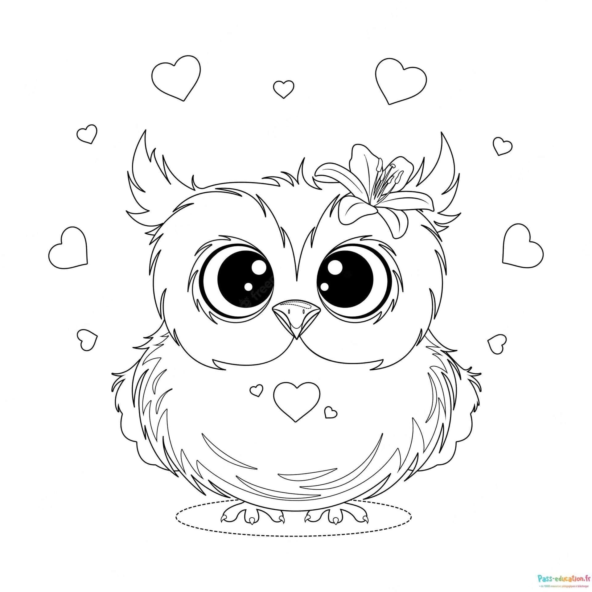 Coloriage Chouette adorable à imprimer et colorier