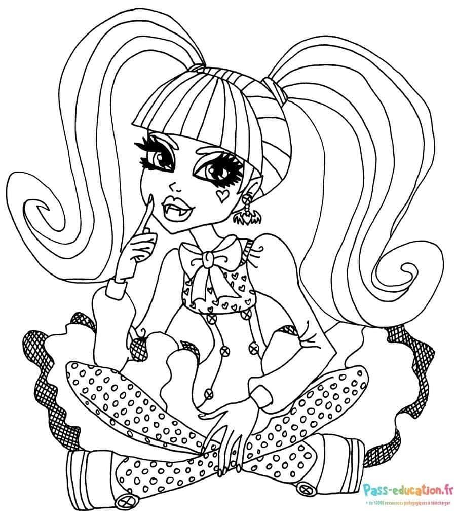 Coloriage Fille poupée à imprimer et colorier