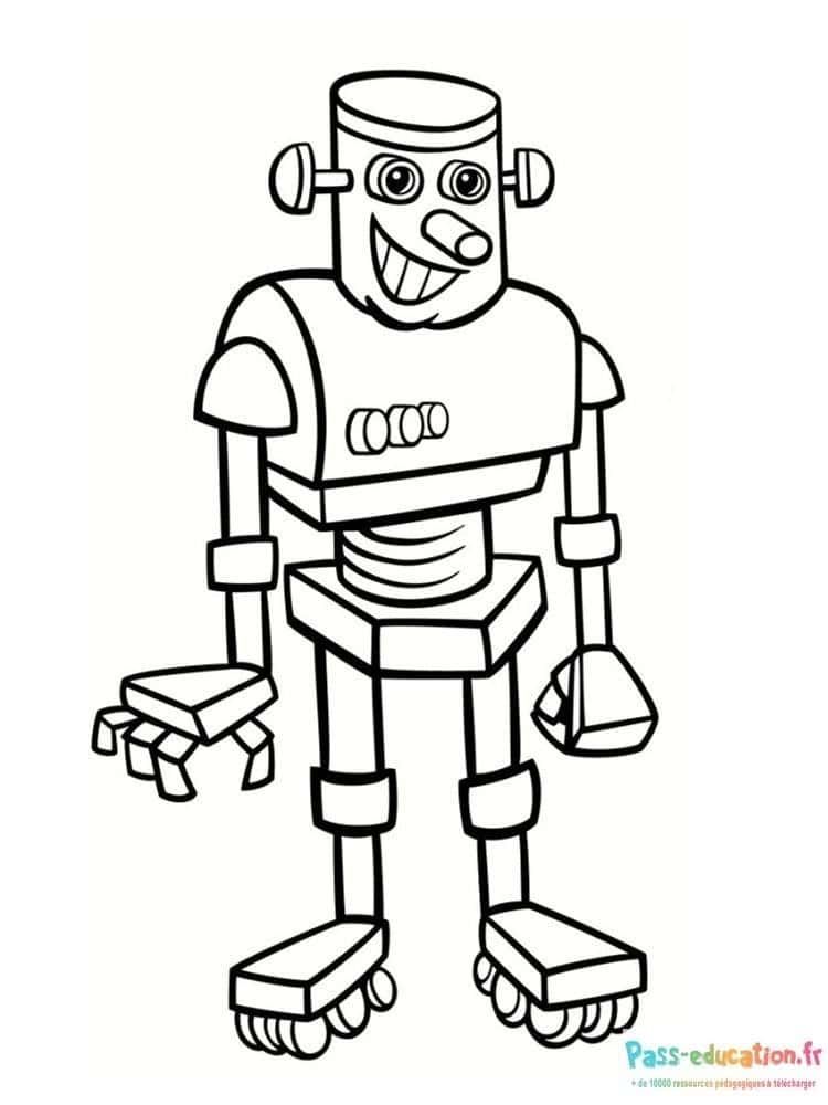 Coloriage Robot souriant à imprimer et colorier