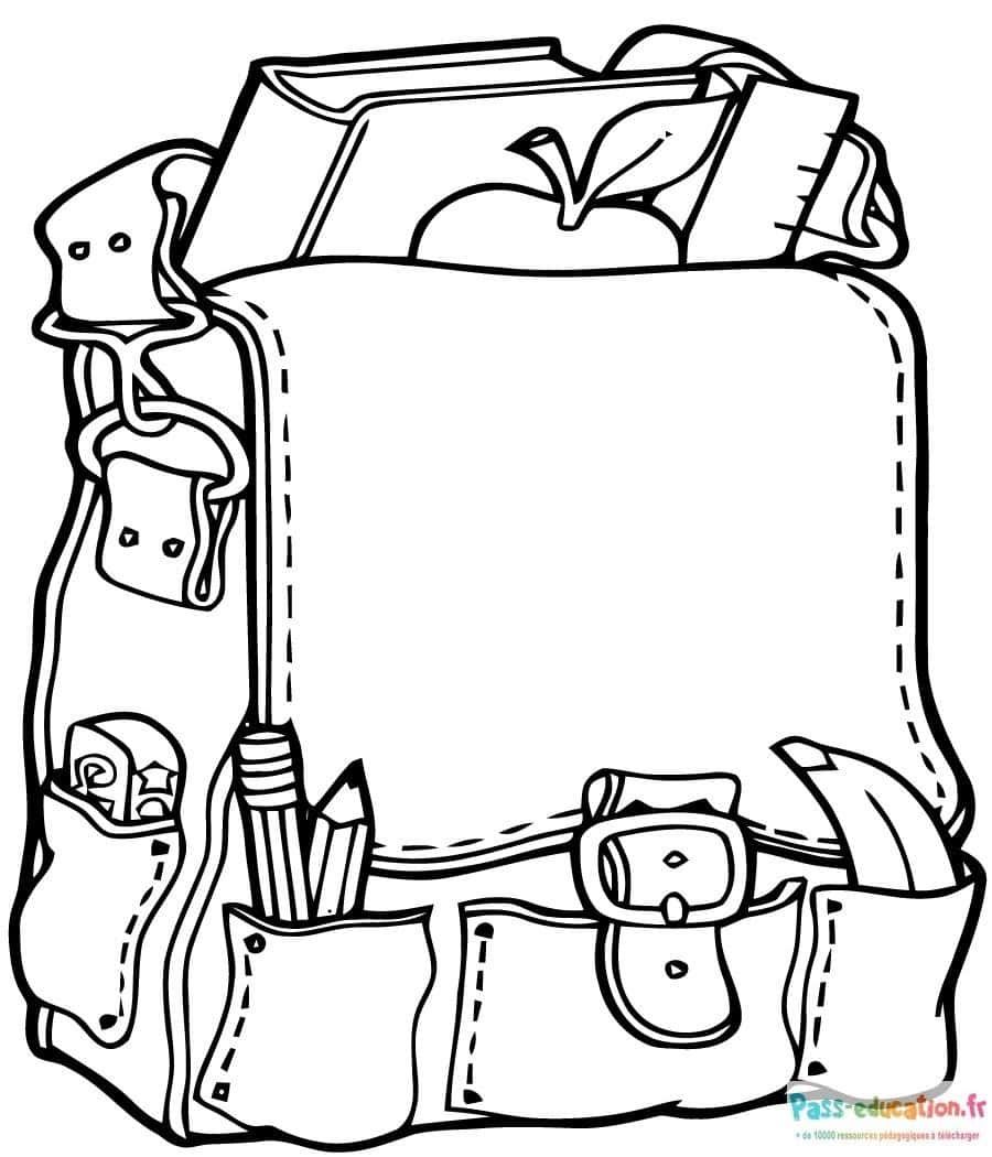 Coloriage Sac d'école à imprimer et colorier