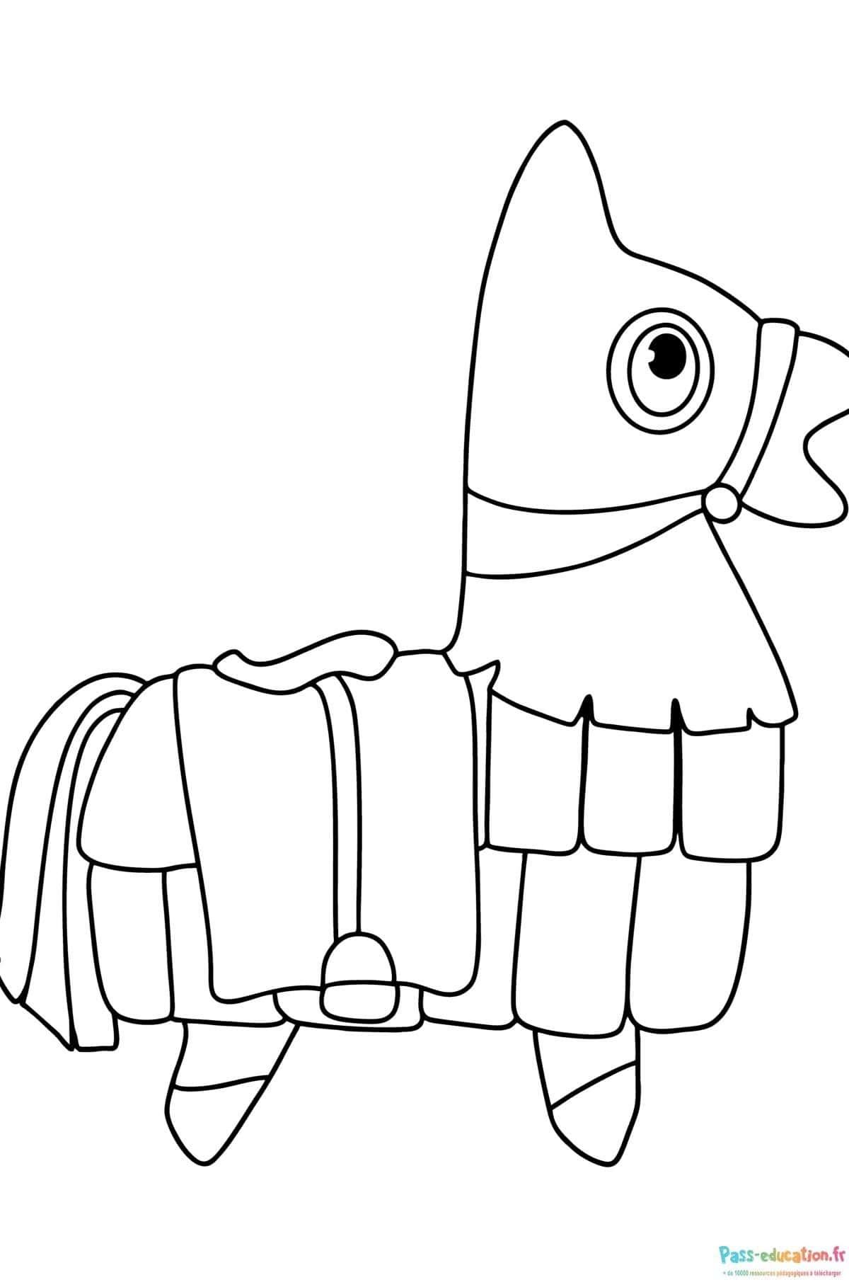 Coloriage Loot Llama Fortnite à imprimer et colorier
