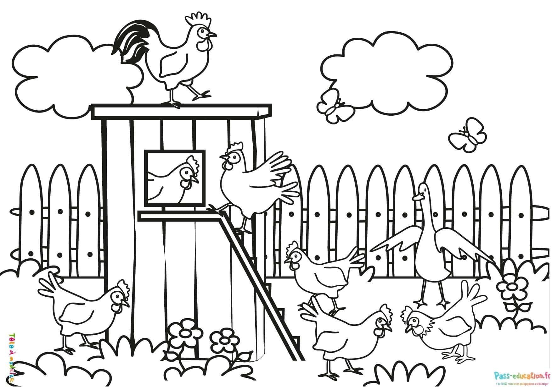 Coloriage Ferme animée à imprimer et colorier