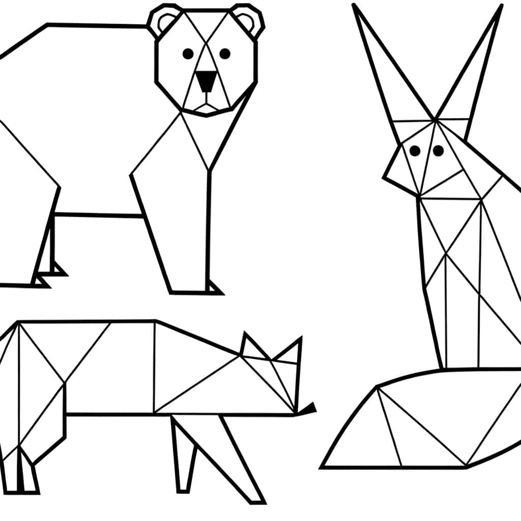 Coloriage Animaux géométriques à imprimer et colorier