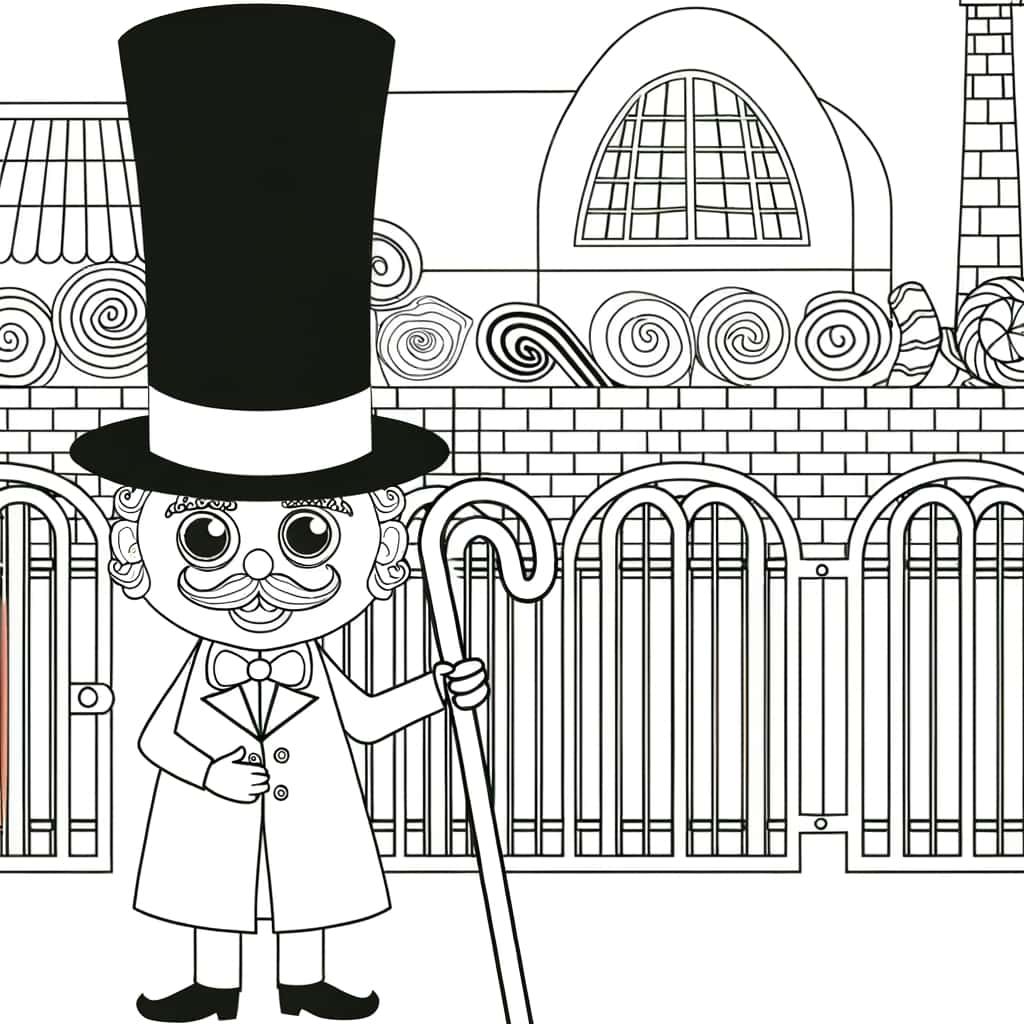 Coloriage Monsieur Chapeau Haut à imprimer et colorier