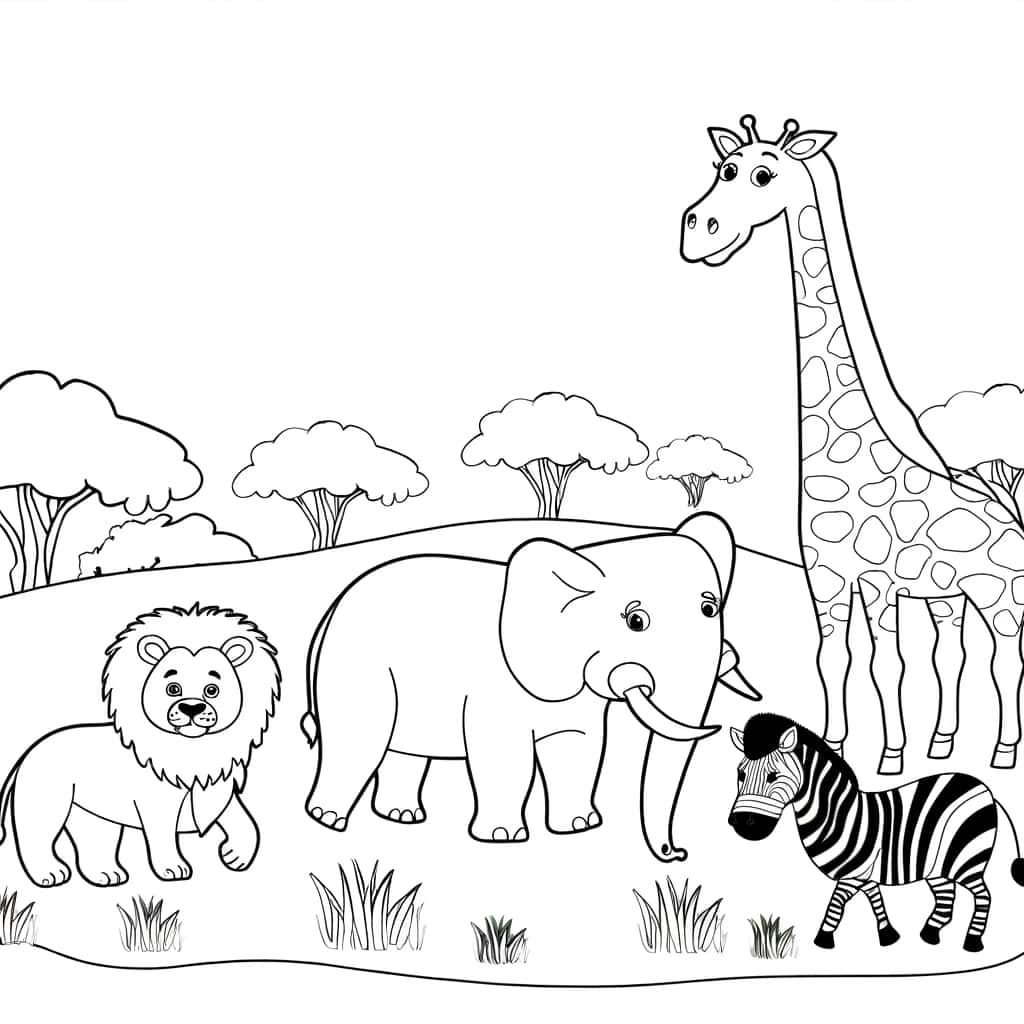 Coloriage Animaux sauvages à imprimer et colorier