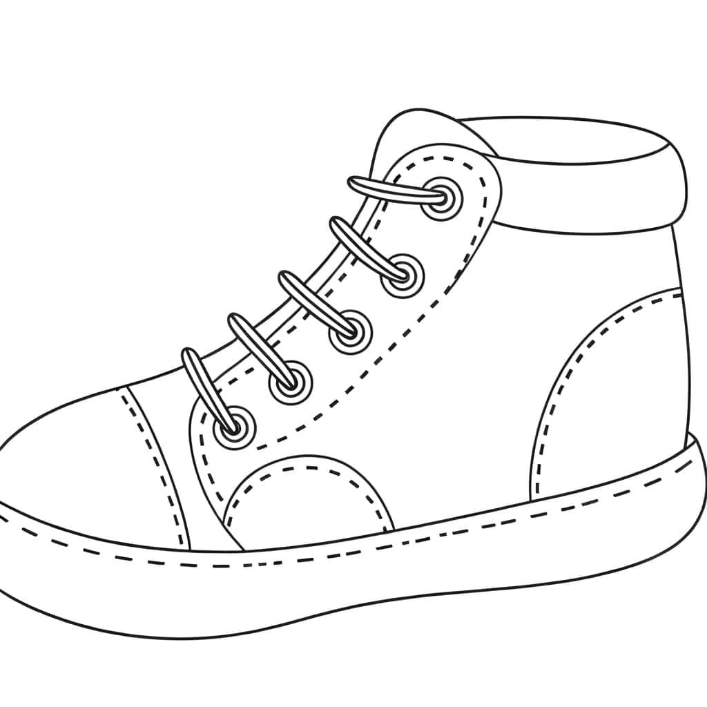 Coloriage Chaussure à lacets à imprimer et colorier