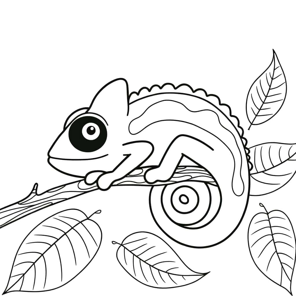 Coloriage Caméléon à imprimer et colorier