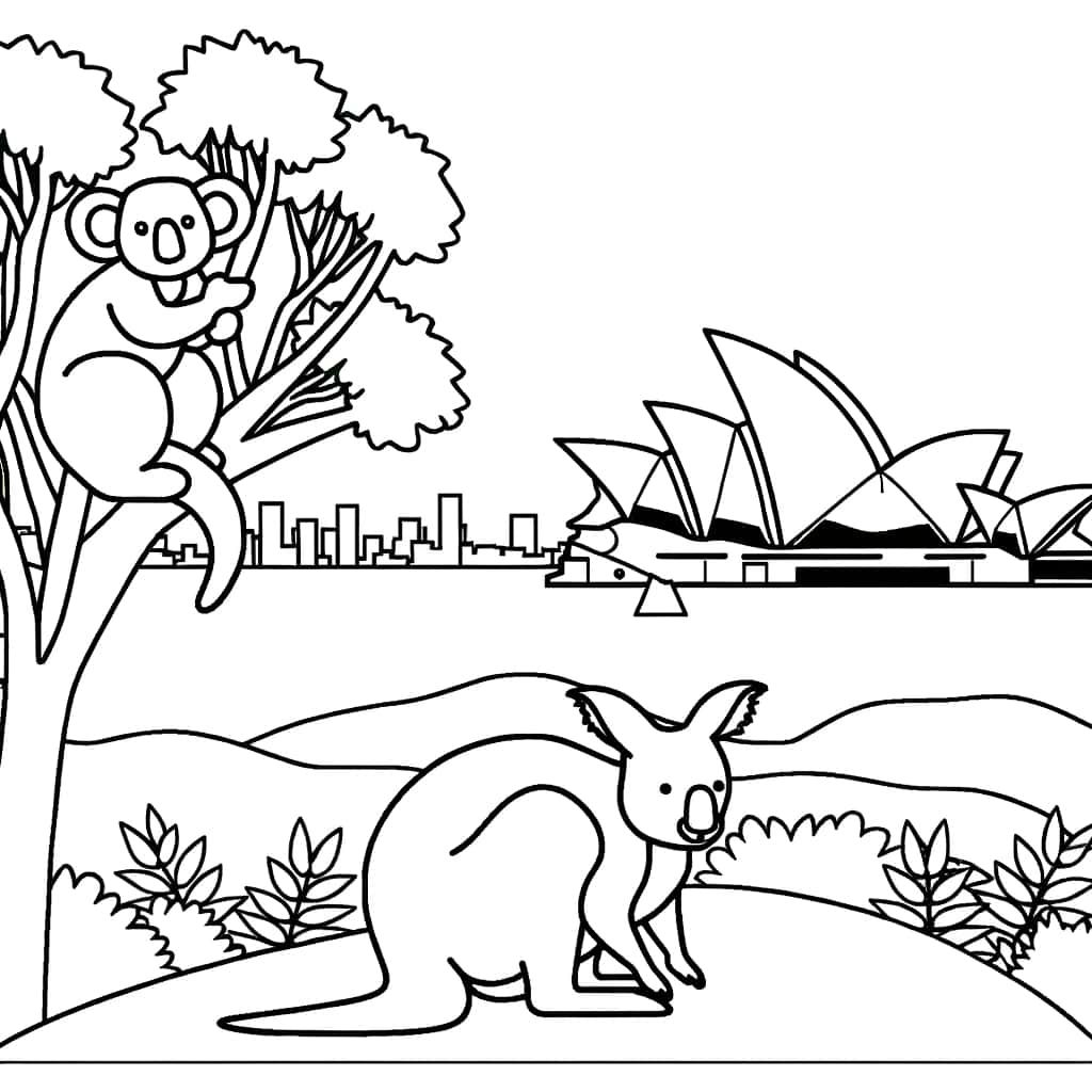 Coloriage Australie sauvage à imprimer et colorier