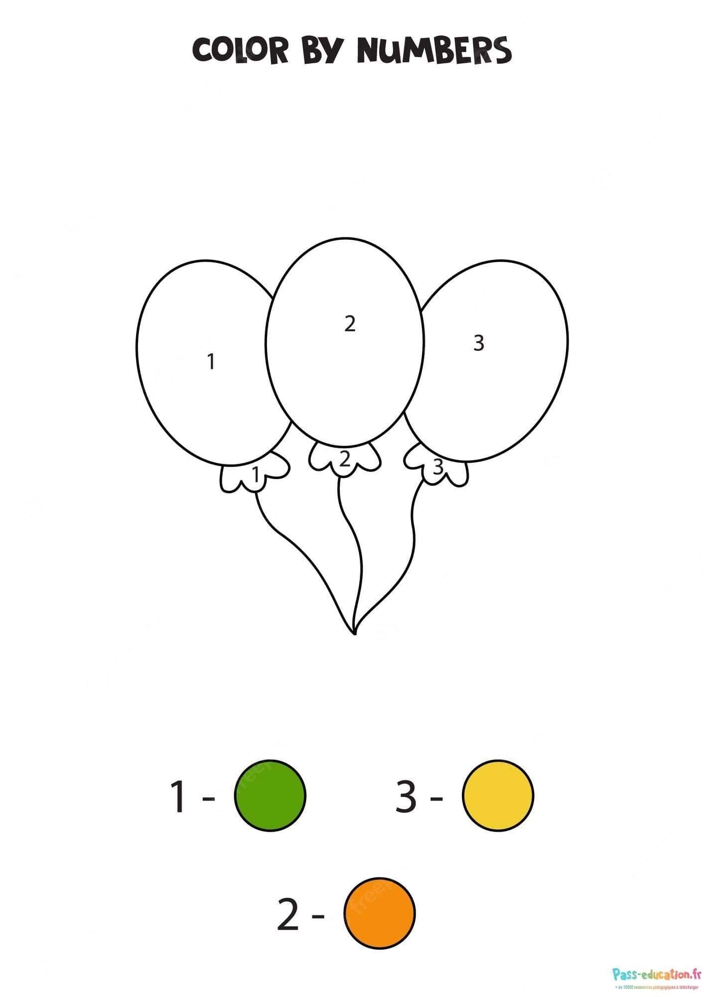 Coloriage Ballons colorés à imprimer et colorier
