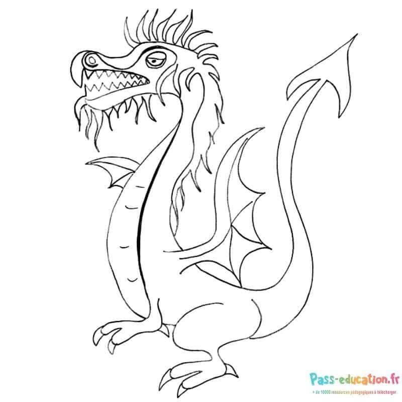 Coloriage Dragon fier à imprimer et colorier