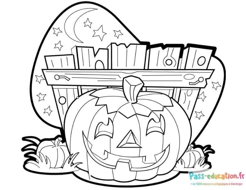 Coloriage Halloween Citrouille à imprimer et colorier
