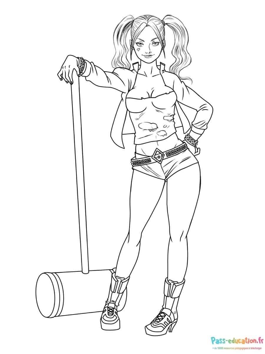 Coloriage Harley Quinn à imprimer et colorier