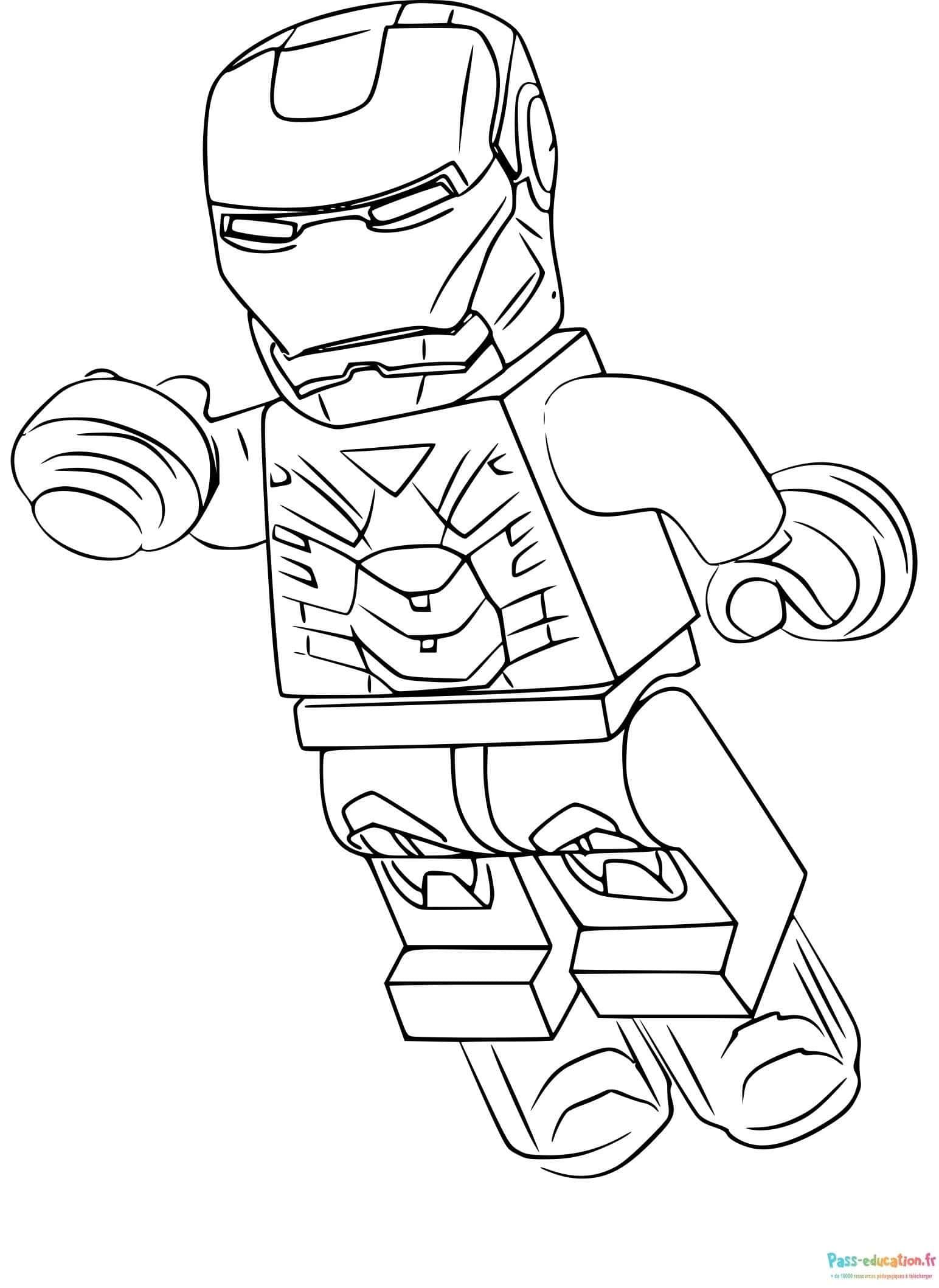 Coloriage Iron Man Lego à imprimer et colorier