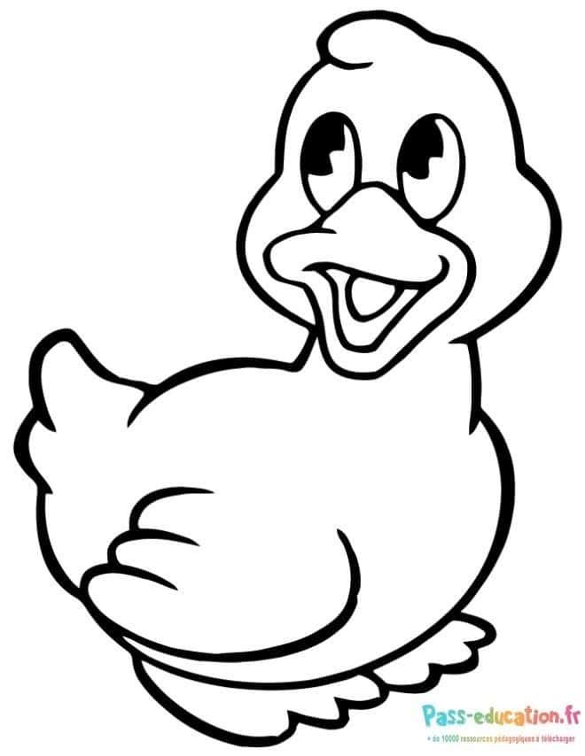 Coloriage Canard joyeux à imprimer et colorier