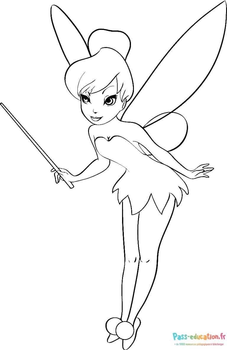 Coloriage Fée élégante à imprimer et colorier