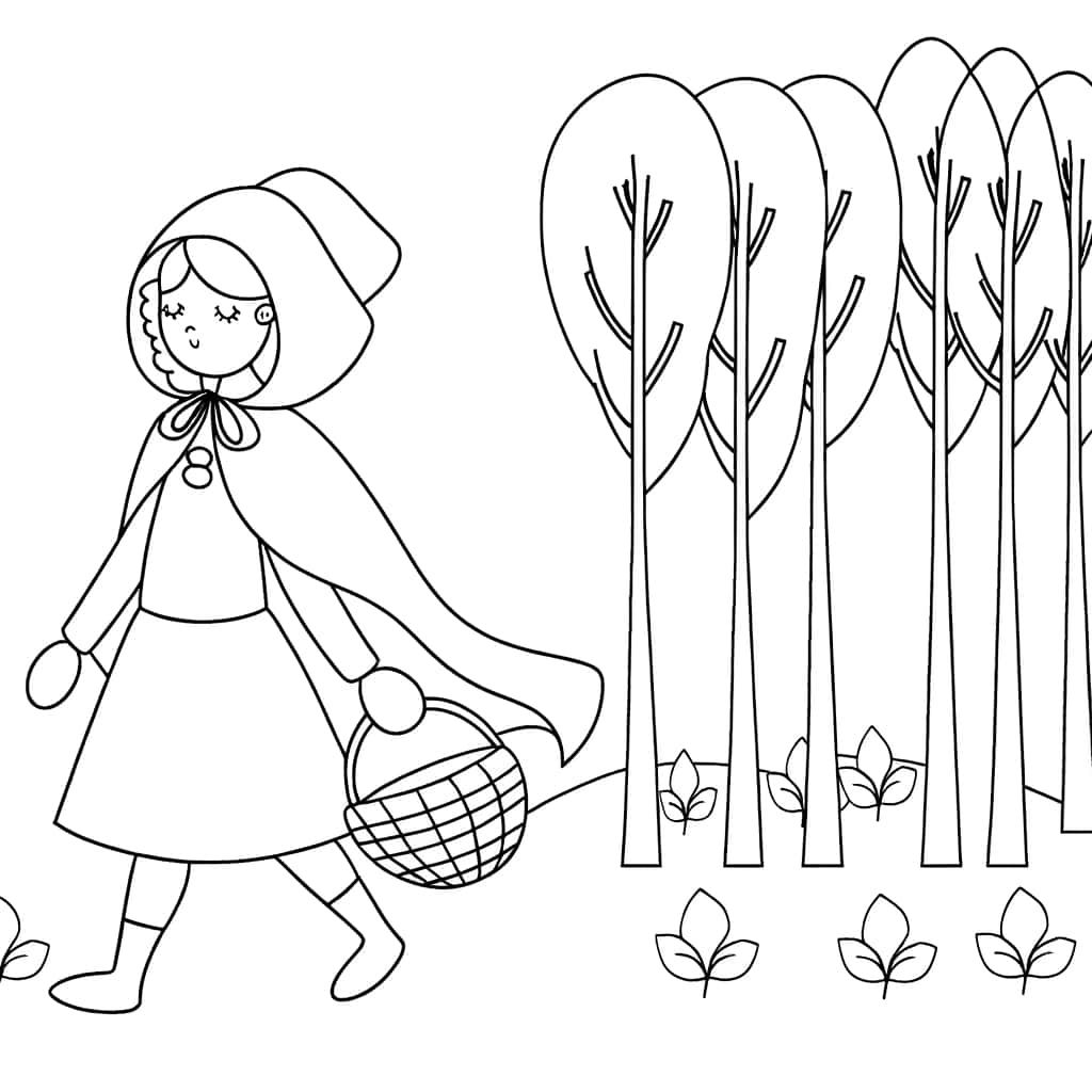 Coloriage Chaperon Rouge à imprimer et colorier