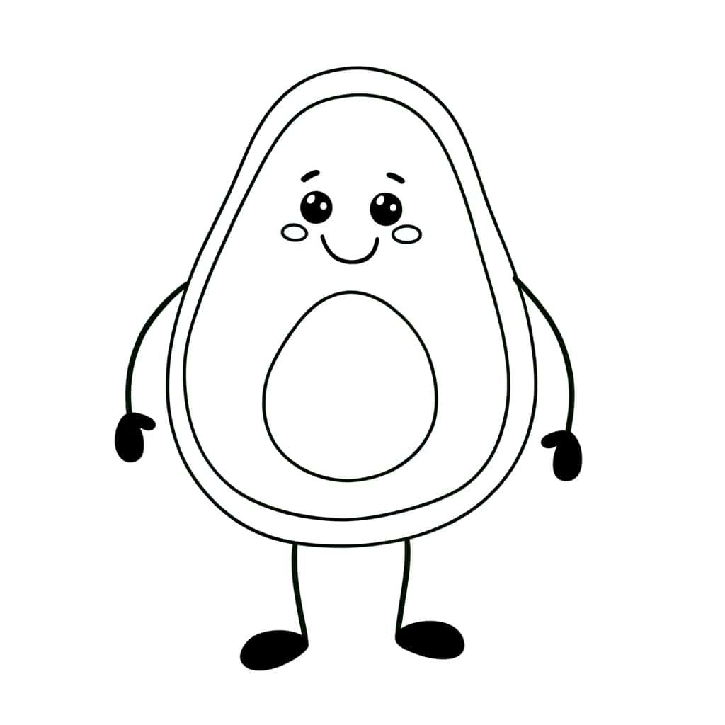 Coloriage Avocat rigolo à imprimer et colorier