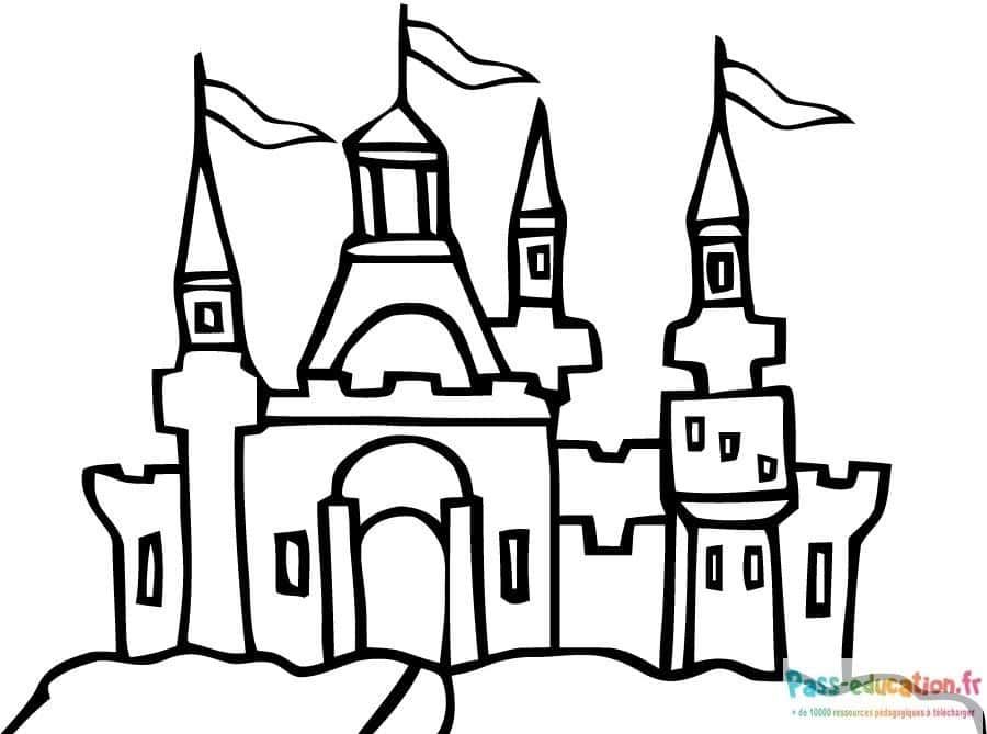 Coloriage Château fantastique à imprimer et colorier