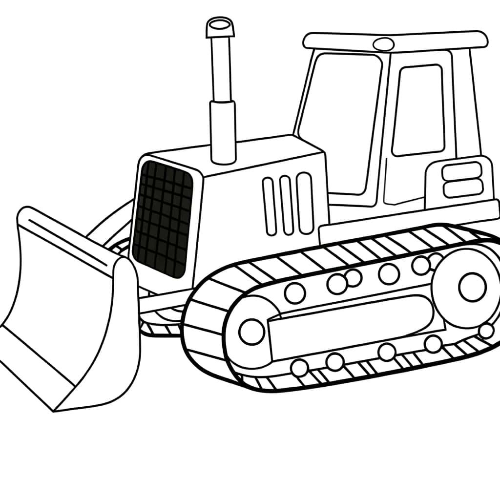 Coloriage Bulldozer en action à imprimer et colorier