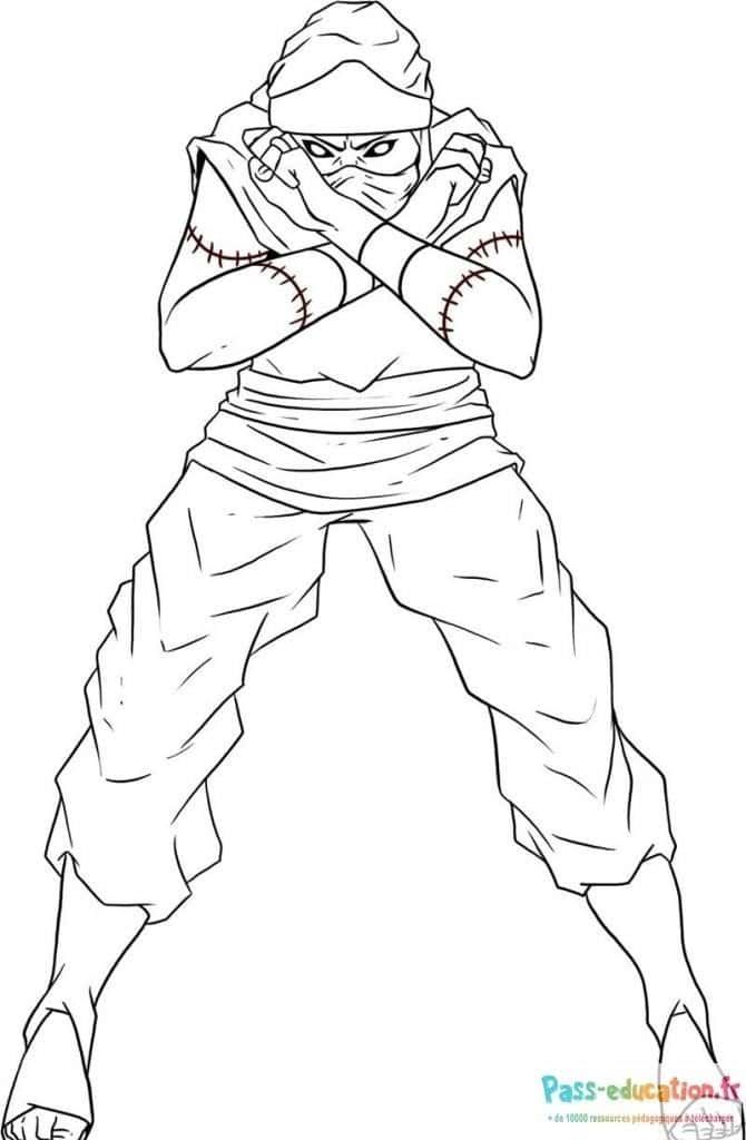 Coloriage Ninja masqué à imprimer et colorier