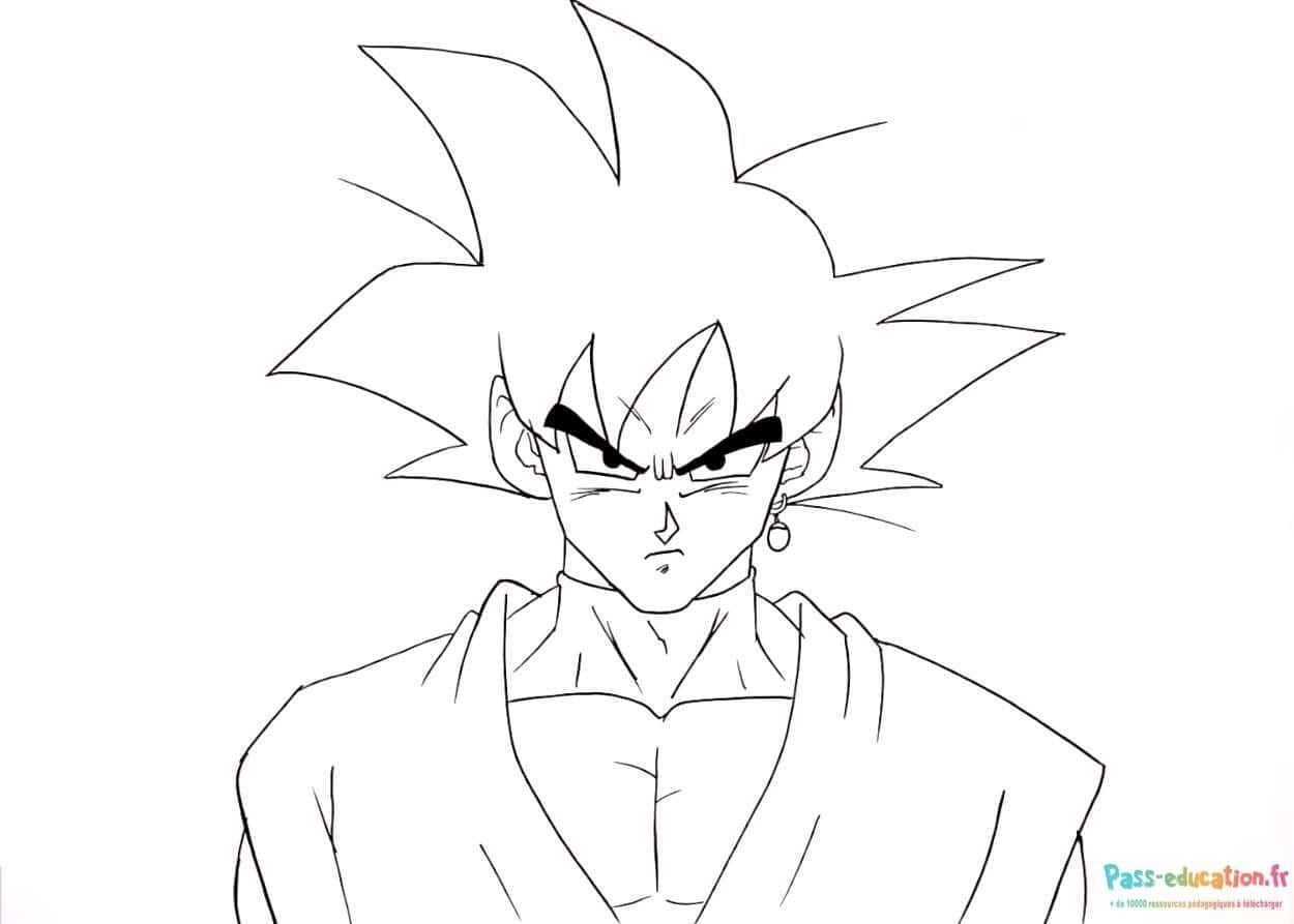 Coloriage Guerrier Saiyan à imprimer et colorier